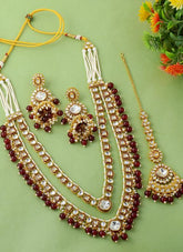 Maroon Kundan Festival Wear Necklace Set MKSW214680